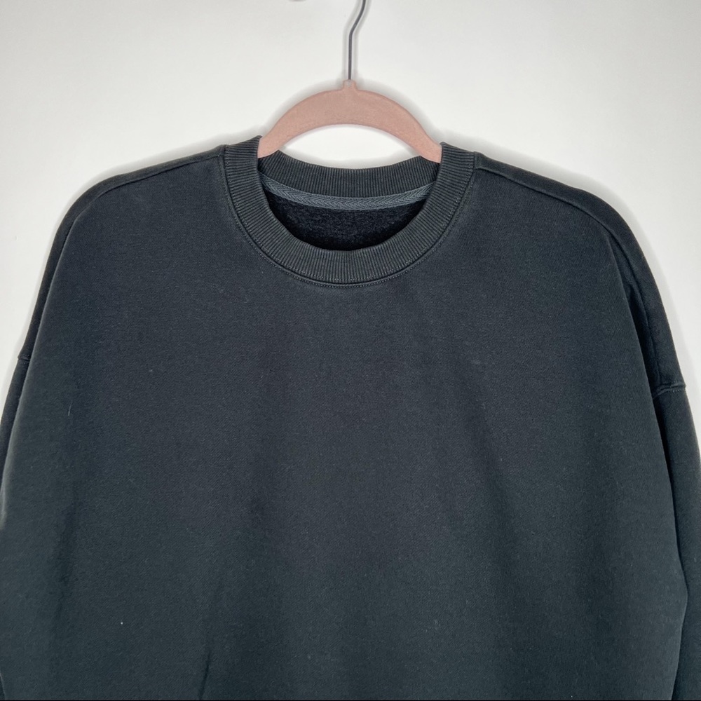 Vuori Restore Sweatshirt Crew Neck Black Drawstring Waist Boxy Cropped Small - Picture 2 of 8